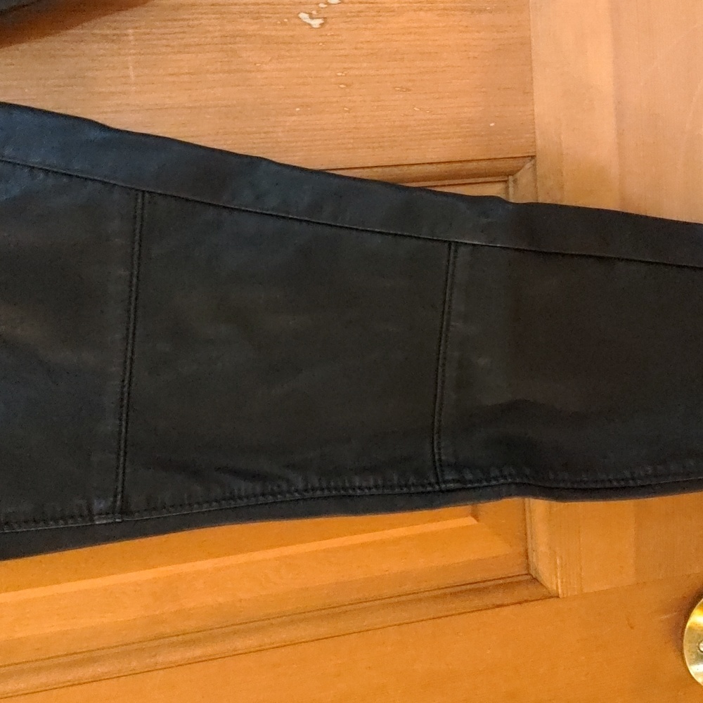 BlankNyc Faux Leather Skinny Pants Ankle Zip Black Size 27 Mid to Low Rise - Picture 5 of 11